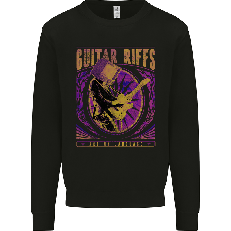 Guitar Riffs are My Language Mens Sweatshirt Jumper Black