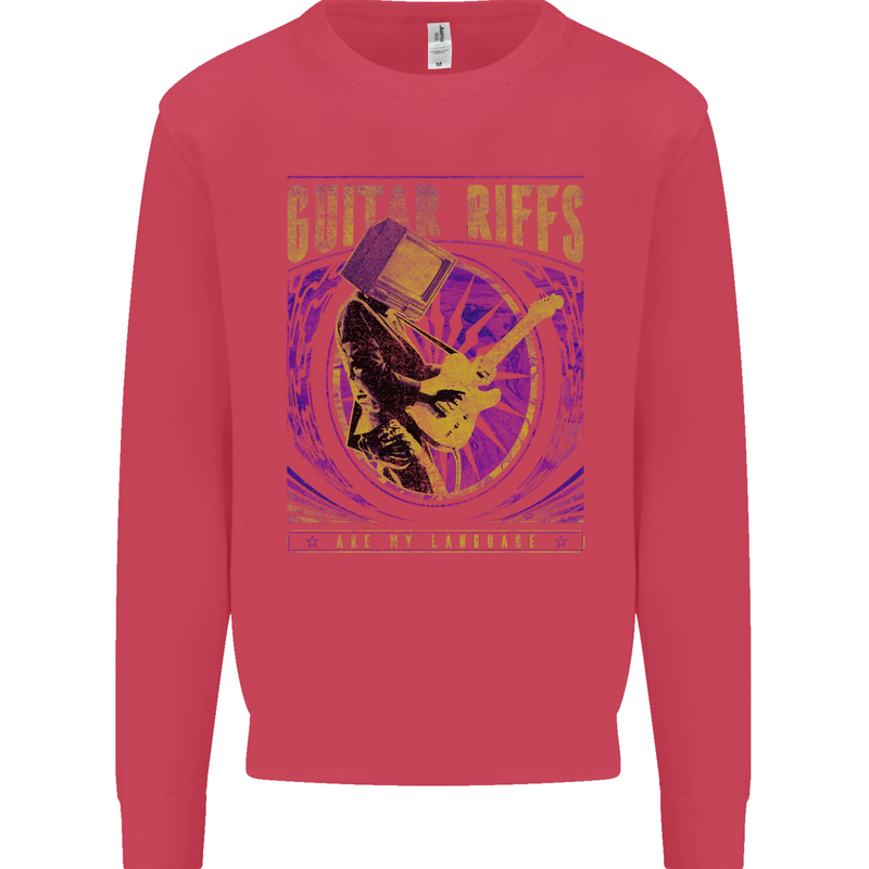 Guitar Riffs are My Language Mens Sweatshirt Jumper Heliconia