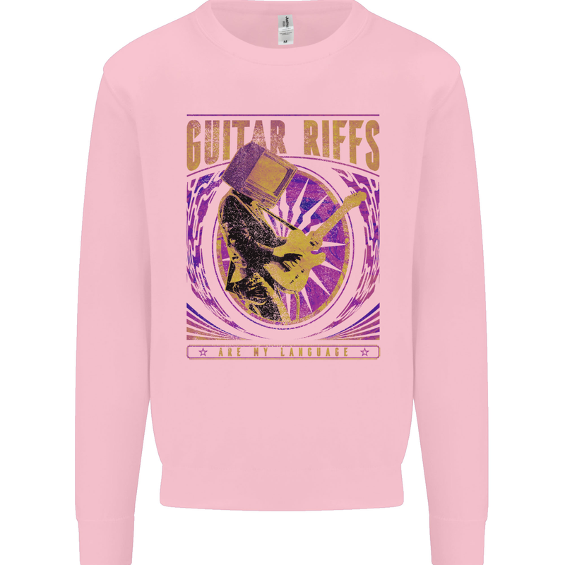 Guitar Riffs are My Language Mens Sweatshirt Jumper Light Pink