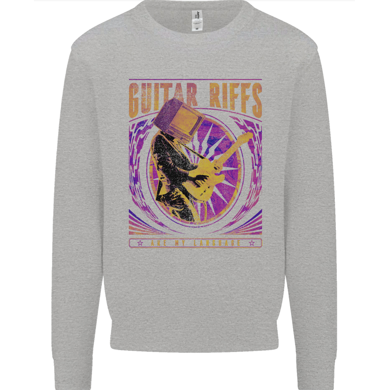 Guitar Riffs are My Language Mens Sweatshirt Jumper Sports Grey