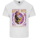 Guitar Riffs are My Language Mens V-Neck Cotton T-Shirt White