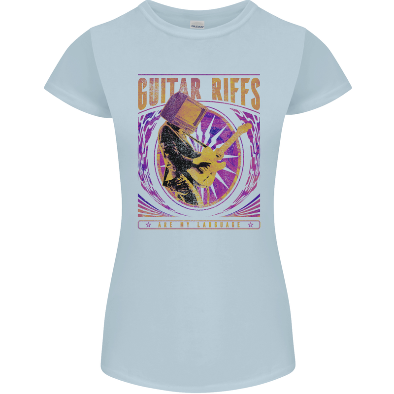 Guitar Riffs are My Language Womens Petite Cut T-Shirt Light Blue