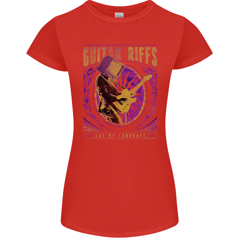 Guitar Riffs are My Language Womens Petite Cut T-Shirt Red