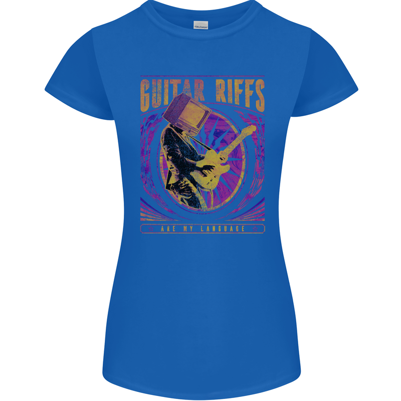 Guitar Riffs are My Language Womens Petite Cut T-Shirt Royal Blue
