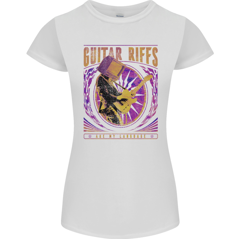 Guitar Riffs are My Language Womens Petite Cut T-Shirt White