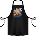 Guitar Santa Funny Christmas Rock n Roll Cotton Apron 100% Organic Black