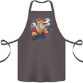 Guitar Santa Funny Christmas Rock n Roll Cotton Apron 100% Organic Dark Grey