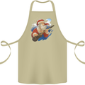 Guitar Santa Funny Christmas Rock n Roll Cotton Apron 100% Organic Khaki