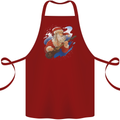 Guitar Santa Funny Christmas Rock n Roll Cotton Apron 100% Organic Maroon