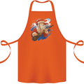 Guitar Santa Funny Christmas Rock n Roll Cotton Apron 100% Organic Orange