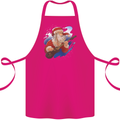 Guitar Santa Funny Christmas Rock n Roll Cotton Apron 100% Organic Pink