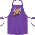 Guitar Santa Funny Christmas Rock n Roll Cotton Apron 100% Organic Purple