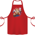 Guitar Santa Funny Christmas Rock n Roll Cotton Apron 100% Organic Red