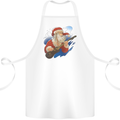 Guitar Santa Funny Christmas Rock n Roll Cotton Apron 100% Organic White