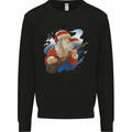 Guitar Santa Funny Christmas Rock n Roll Kids Sweatshirt Jumper Black