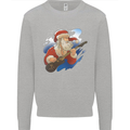 Guitar Santa Funny Christmas Rock n Roll Kids Sweatshirt Jumper Sports Grey