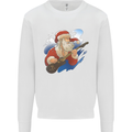 Guitar Santa Funny Christmas Rock n Roll Kids Sweatshirt Jumper White