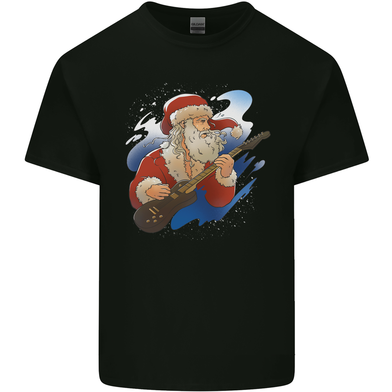 Guitar Santa Funny Christmas Rock n Roll Kids T-Shirt Childrens Black