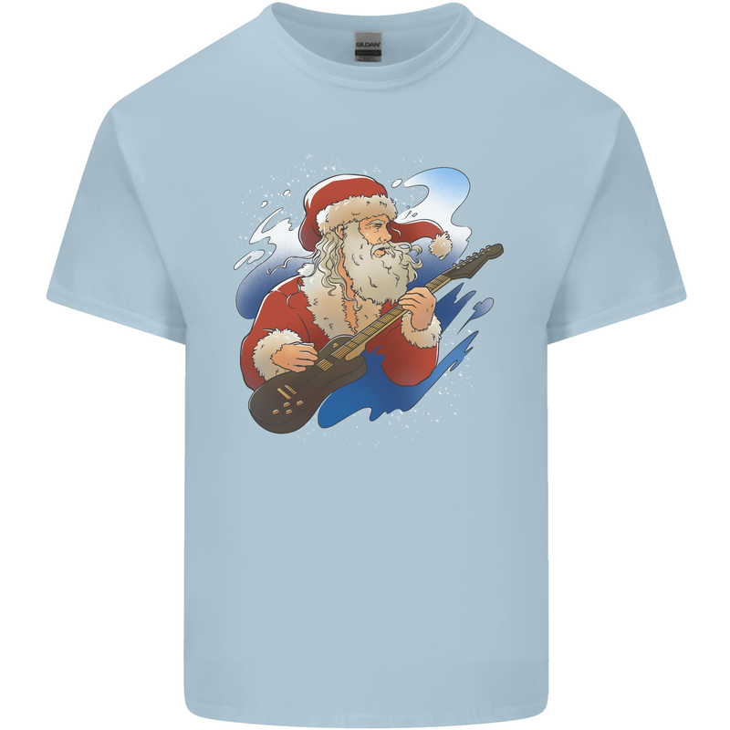 Guitar Santa Funny Christmas Rock n Roll Kids T-Shirt Childrens Light Blue