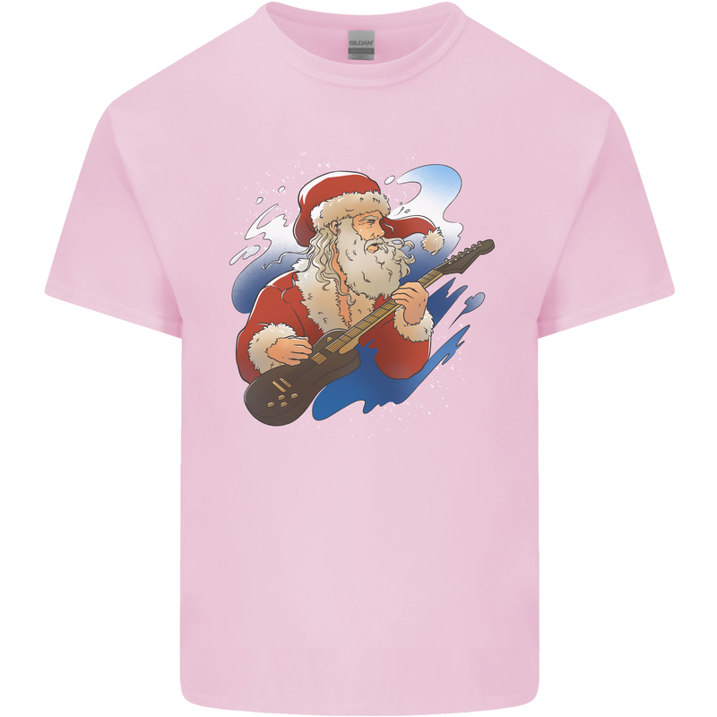 Guitar Santa Funny Christmas Rock n Roll Kids T-Shirt Childrens Light Pink