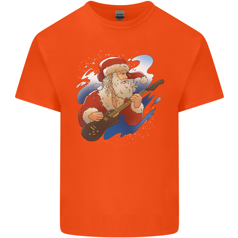 Guitar Santa Funny Christmas Rock n Roll Kids T-Shirt Childrens Orange