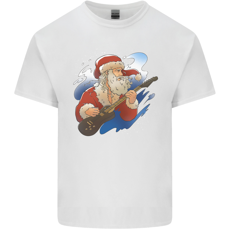 Guitar Santa Funny Christmas Rock n Roll Kids T-Shirt Childrens White