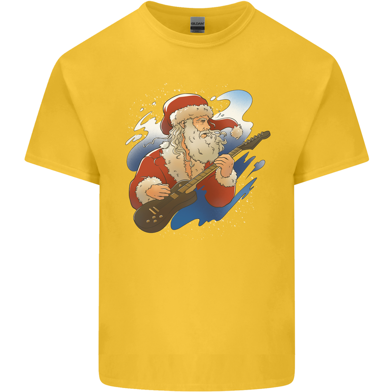 Guitar Santa Funny Christmas Rock n Roll Kids T-Shirt Childrens Yellow