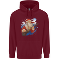 Guitar Santa Funny Christmas Rock n Roll Mens 80% Cotton Hoodie Maroon