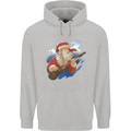 Guitar Santa Funny Christmas Rock n Roll Mens 80% Cotton Hoodie Sports Grey