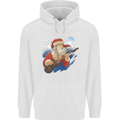 Guitar Santa Funny Christmas Rock n Roll Mens 80% Cotton Hoodie White