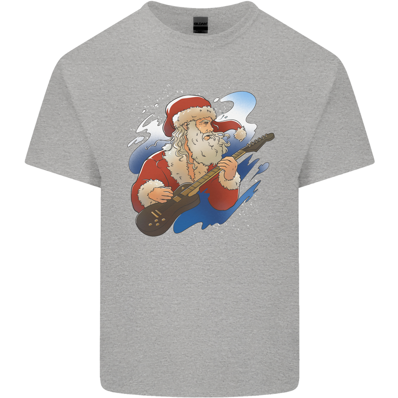 Guitar Santa Funny Christmas Rock n Roll Mens Cotton T-Shirt Tee Top Sports Grey