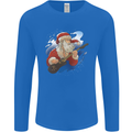 Guitar Santa Funny Christmas Rock n Roll Mens Long Sleeve T-Shirt Royal Blue