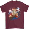 Guitar Santa Funny Christmas Rock n Roll Mens T-Shirt 100% Cotton Maroon