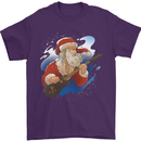 Guitar Santa Funny Christmas Rock n Roll Mens T-Shirt 100% Cotton Purple