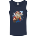 Guitar Santa Funny Christmas Rock n Roll Mens Vest Tank Top Navy Blue