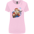 Guitar Santa Funny Christmas Rock n Roll Womens Wider Cut T-Shirt Light Pink