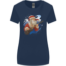 Guitar Santa Funny Christmas Rock n Roll Womens Wider Cut T-Shirt Navy Blue