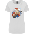 Guitar Santa Funny Christmas Rock n Roll Womens Wider Cut T-Shirt White