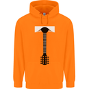 Guitar Tie Guitarist Bass Acoustic Funny Childrens Kids Hoodie Orange