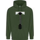Guitar Tie Guitarist Bass Acoustic Funny Mens 80% Cotton Hoodie Forest Green