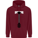 Guitar Tie Guitarist Bass Acoustic Funny Mens 80% Cotton Hoodie Maroon