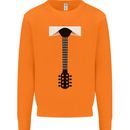 Guitar Tie Guitarist Bass Acoustic Funny Mens Sweatshirt Jumper Orange