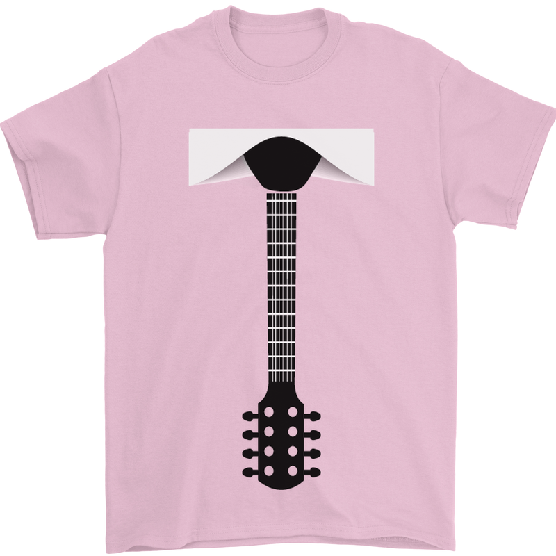 Guitar Tie Guitarist Bass Acoustic Funny Mens T-Shirt 100% Cotton Light Pink