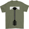 Guitar Tie Guitarist Bass Acoustic Funny Mens T-Shirt 100% Cotton Military Green