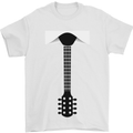 Guitar Tie Guitarist Bass Acoustic Funny Mens T-Shirt 100% Cotton White