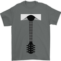 Guitar Tie Guitarist Bass Acoustic Funny Mens T-Shirt Cotton Gildan Charcoal