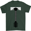 Guitar Tie Guitarist Bass Acoustic Funny Mens T-Shirt Cotton Gildan Forest Green