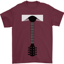 Guitar Tie Guitarist Bass Acoustic Funny Mens T-Shirt Cotton Gildan Maroon