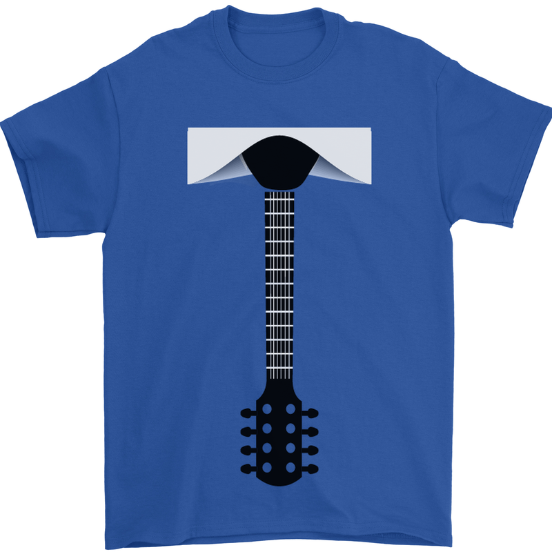 Guitar Tie Guitarist Bass Acoustic Funny Mens T-Shirt Cotton Gildan Royal Blue