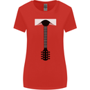 Guitar Tie Guitarist Bass Acoustic Funny Womens Wider Cut T-Shirt Red